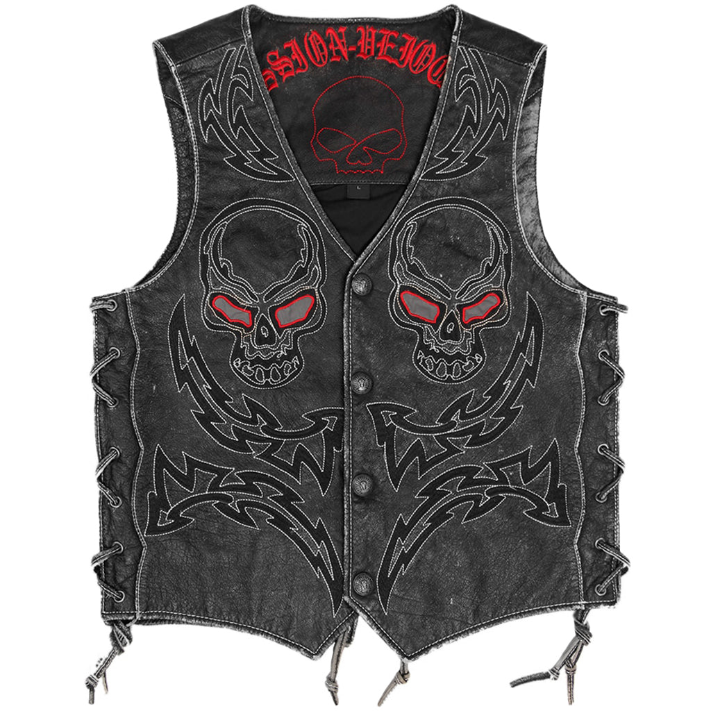 Svart Dödskalle MC-Väst