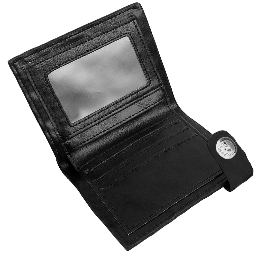 Svart Läderplånbok Med Kristet Kors