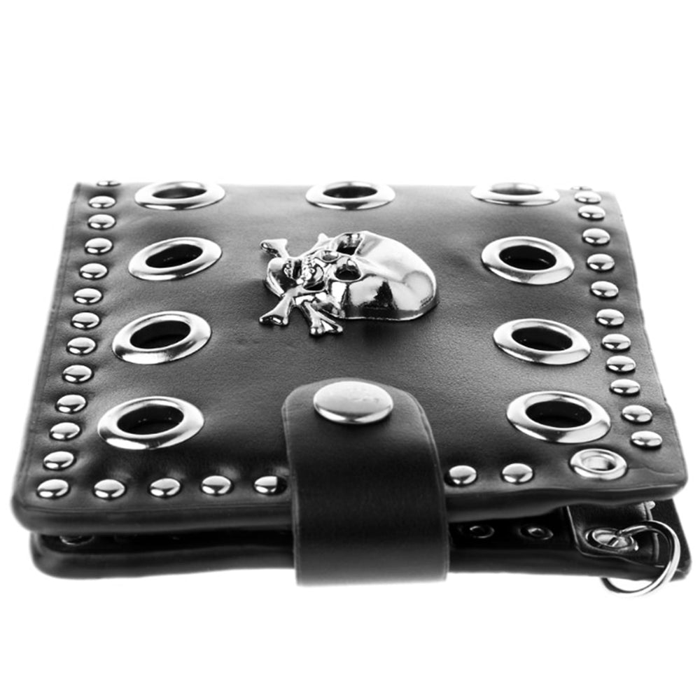 Läder Plånbok Med Dödskalle