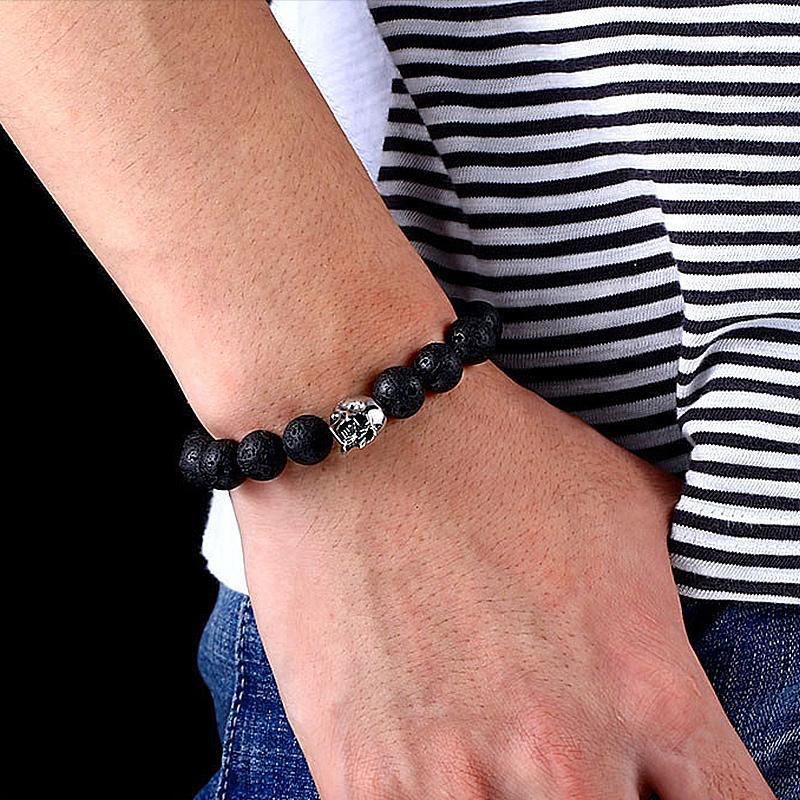 Dödskalle Armband Volcanic Stones (Pärlor)