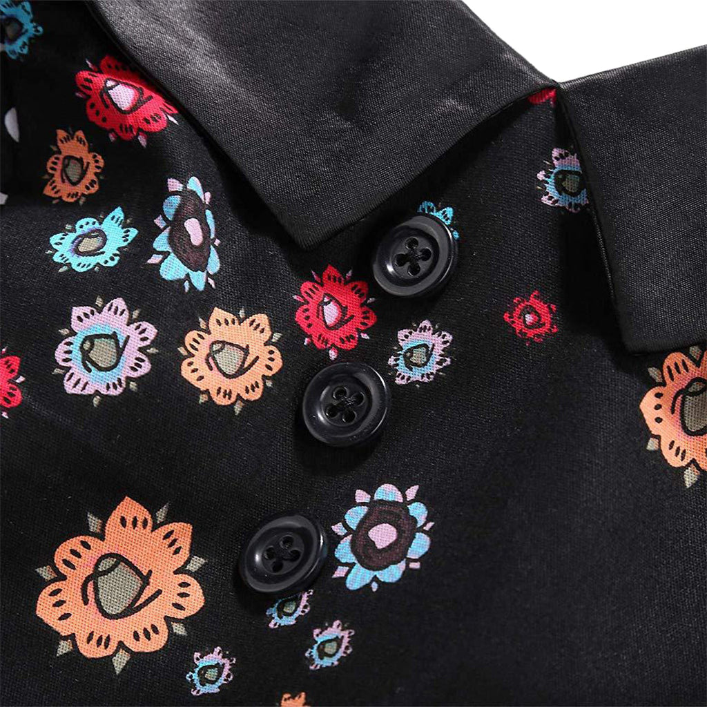 Svart Rockig Klänning Med Dödskallar