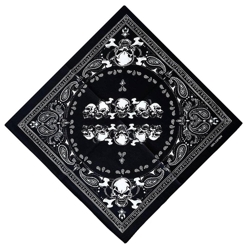 Svart Dödskalle Bandana
