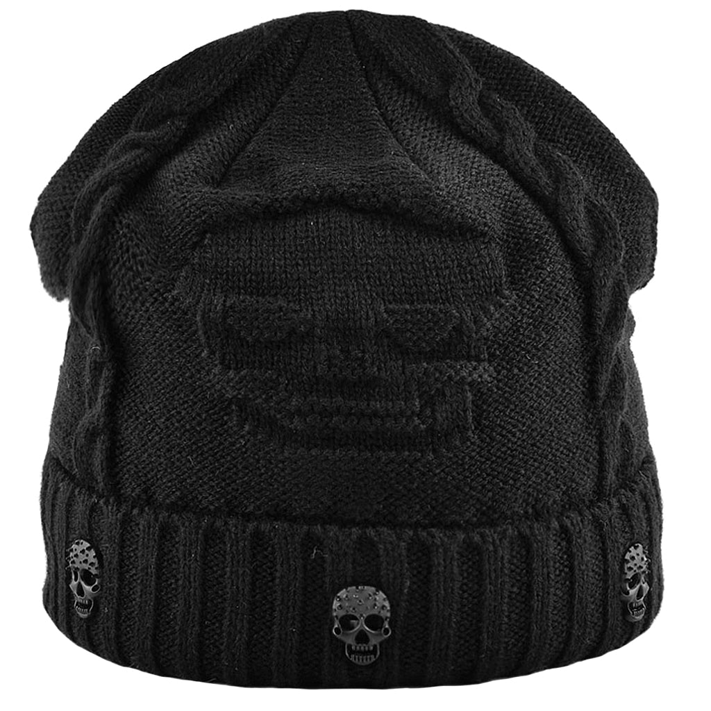 Dödskalle Mössa Stickad