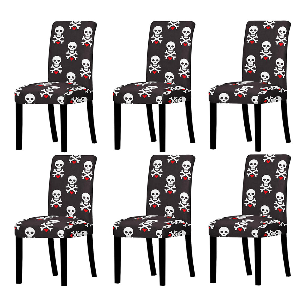 Svart Stolklädsel Med Dödskallar