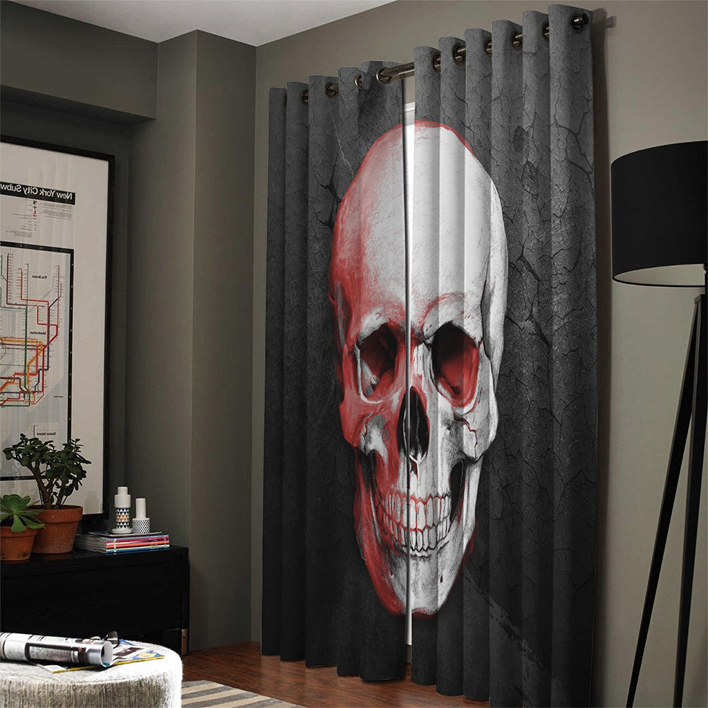 Svarta Gardinlängder Med Kranium