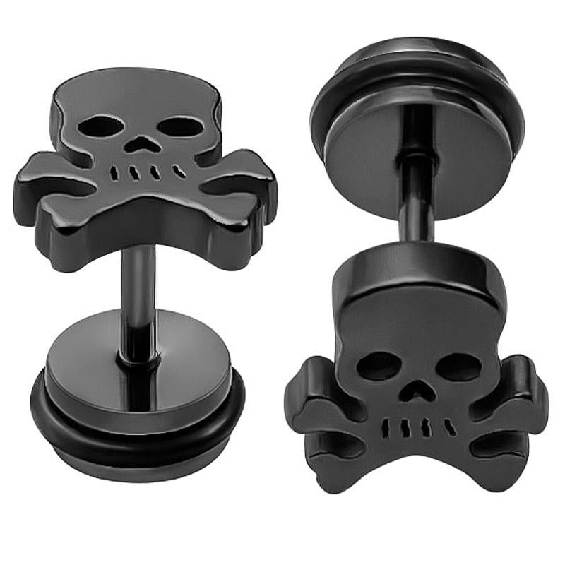 Svarta Pirat Örhängen (Stål)