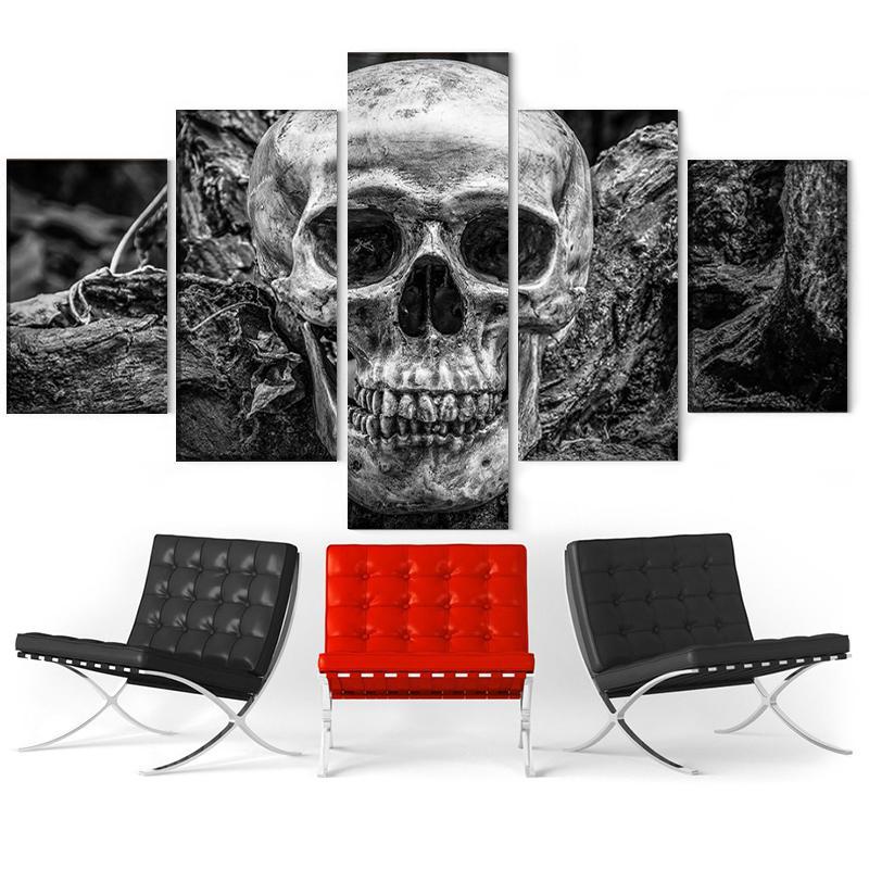 Svartvit Dödskalle Tavla