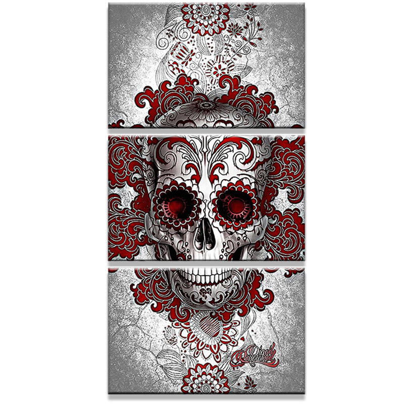 3-Delad Tavla Mexikansk Dödskalle