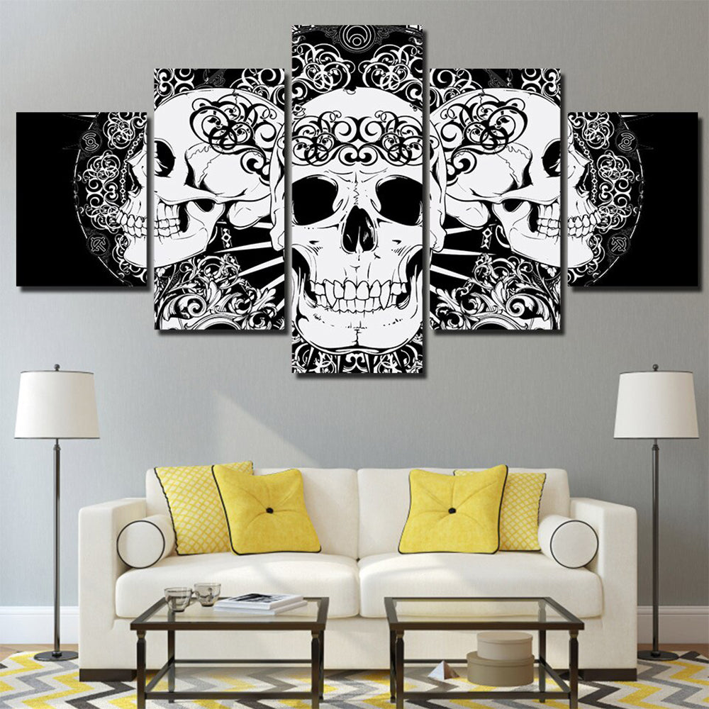 Svart Dödskalle Tavla