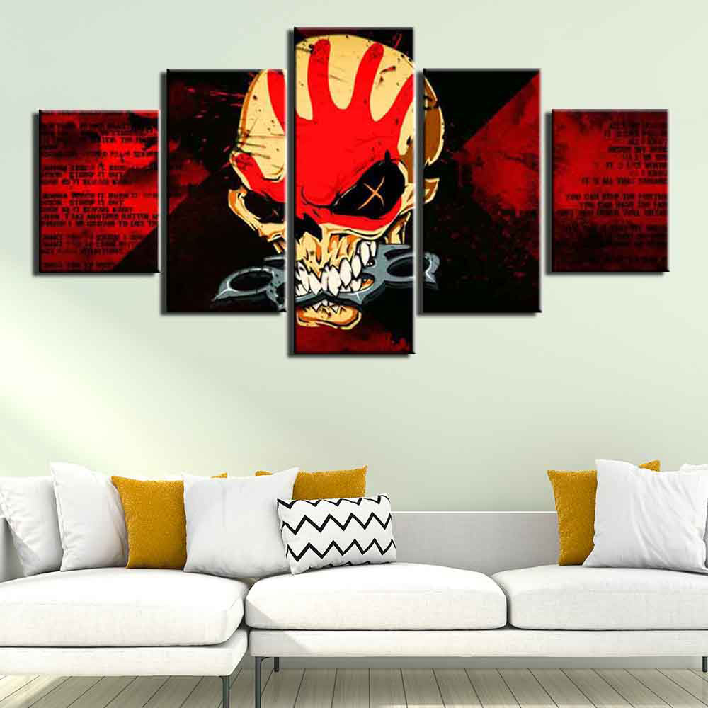 Röd Dödskalle Tavla