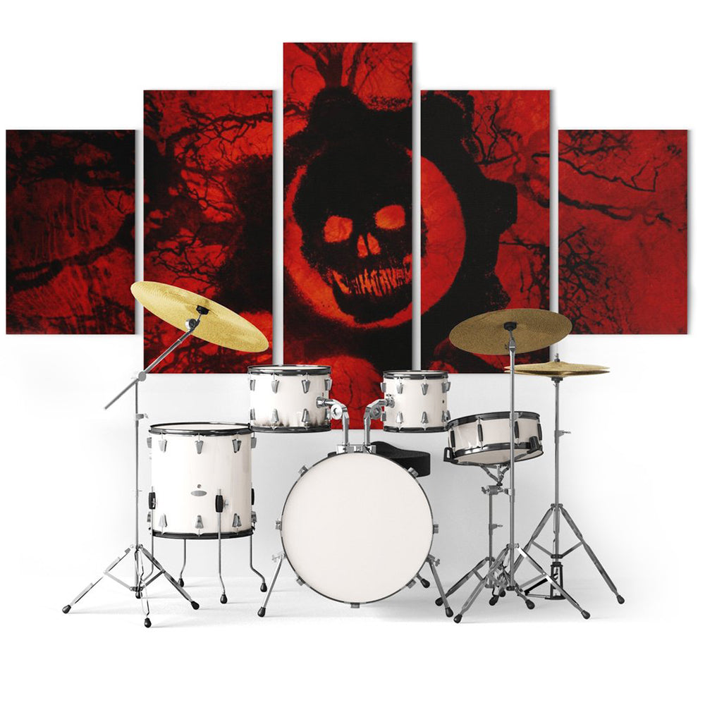 Röd Dödskalle Tavla