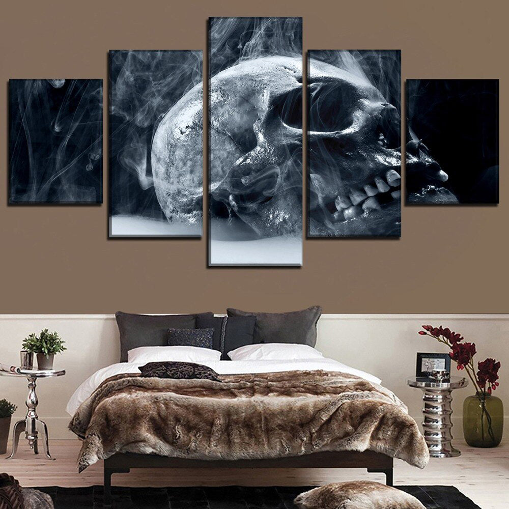 Dödskalle Tavla Rök