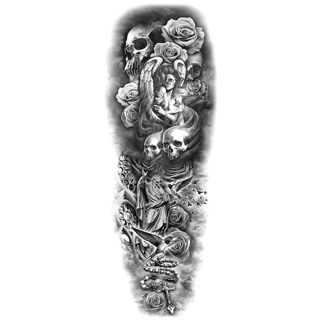 Temporär Sleeve Med Dödskallar