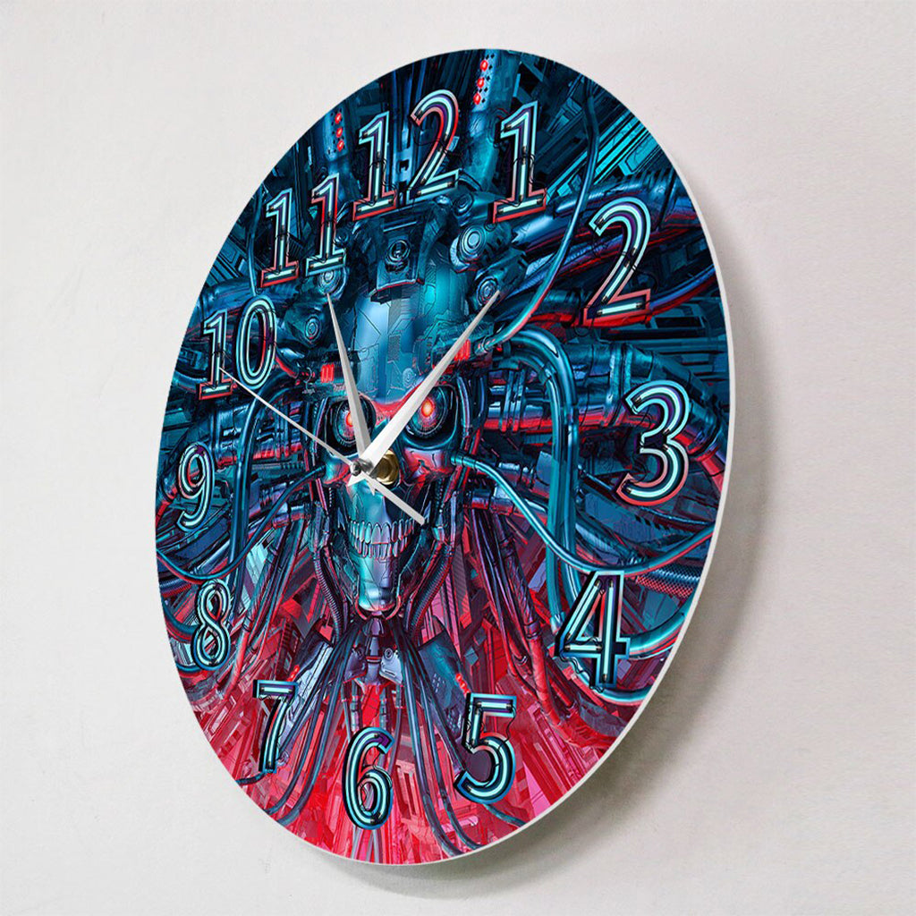 Blå Dödskalle Klocka