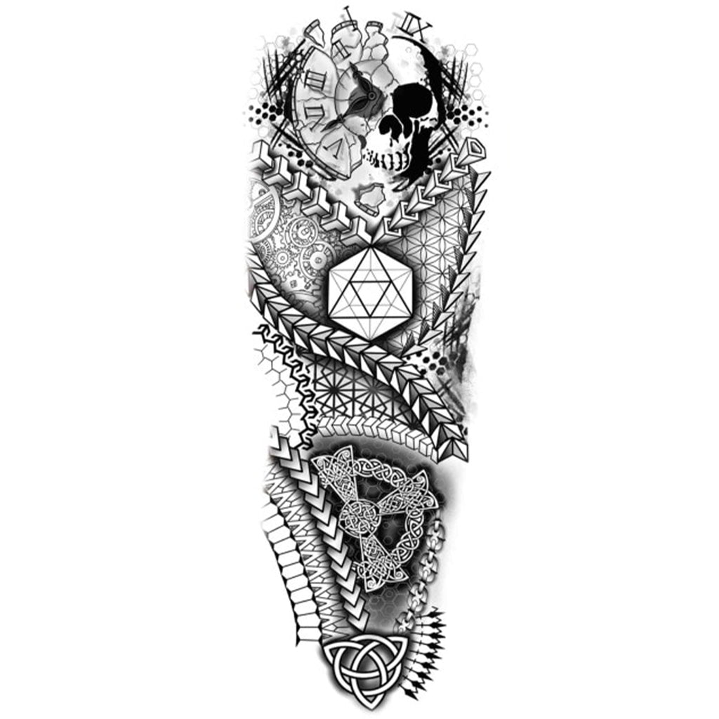 Temporär Dödskalle Tatuering För Män