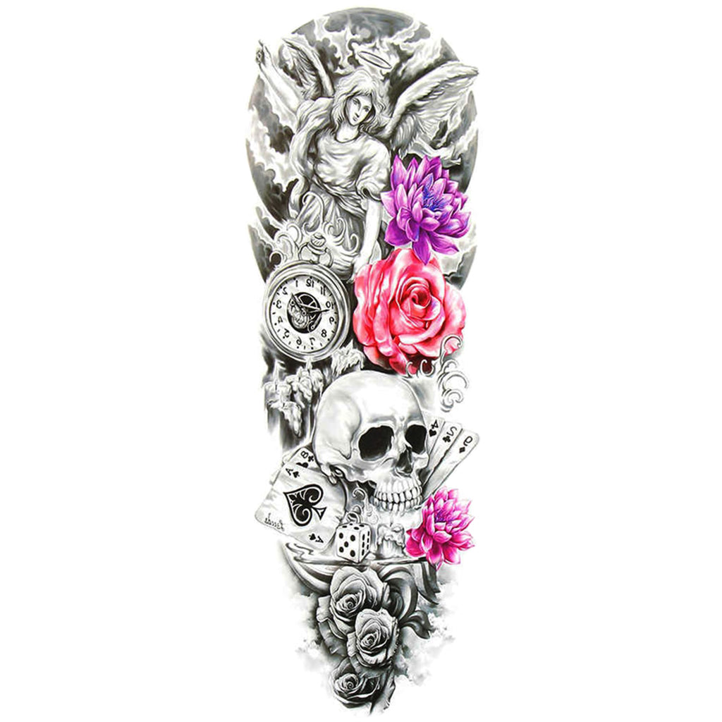 Temporär Tatuering Dödskalle Med Kortlek