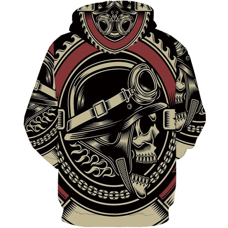 Dödskalle Hoodie Biker