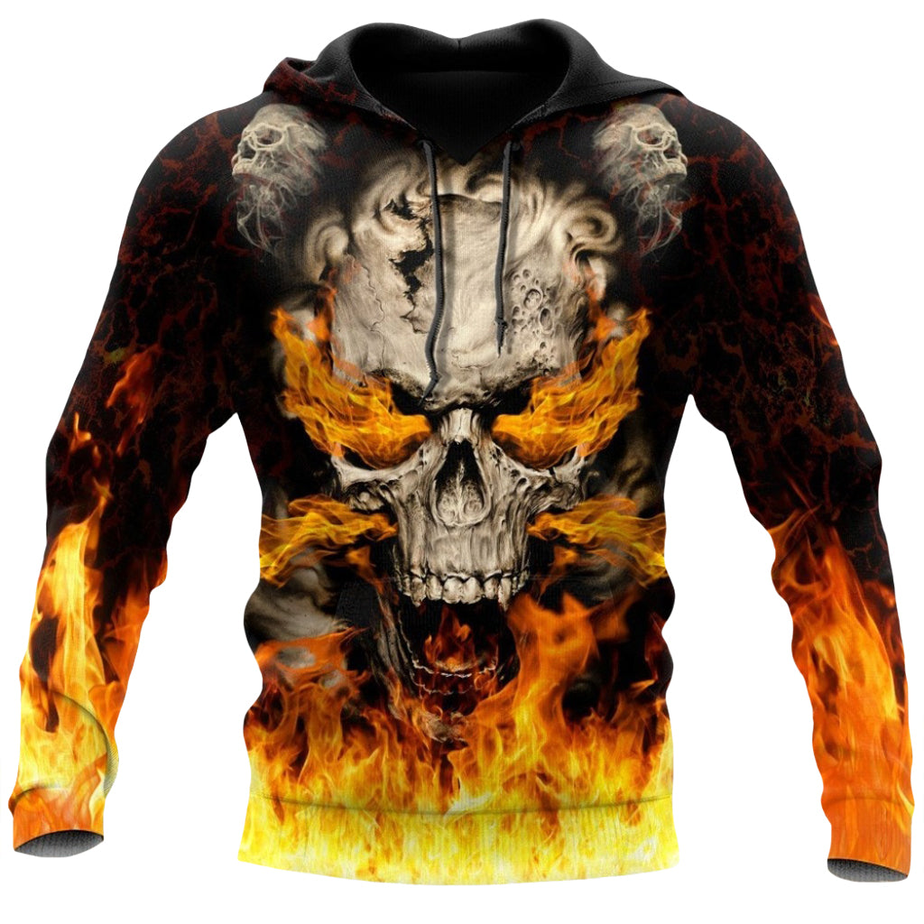 Tröja Dödskalle Eldslågor
