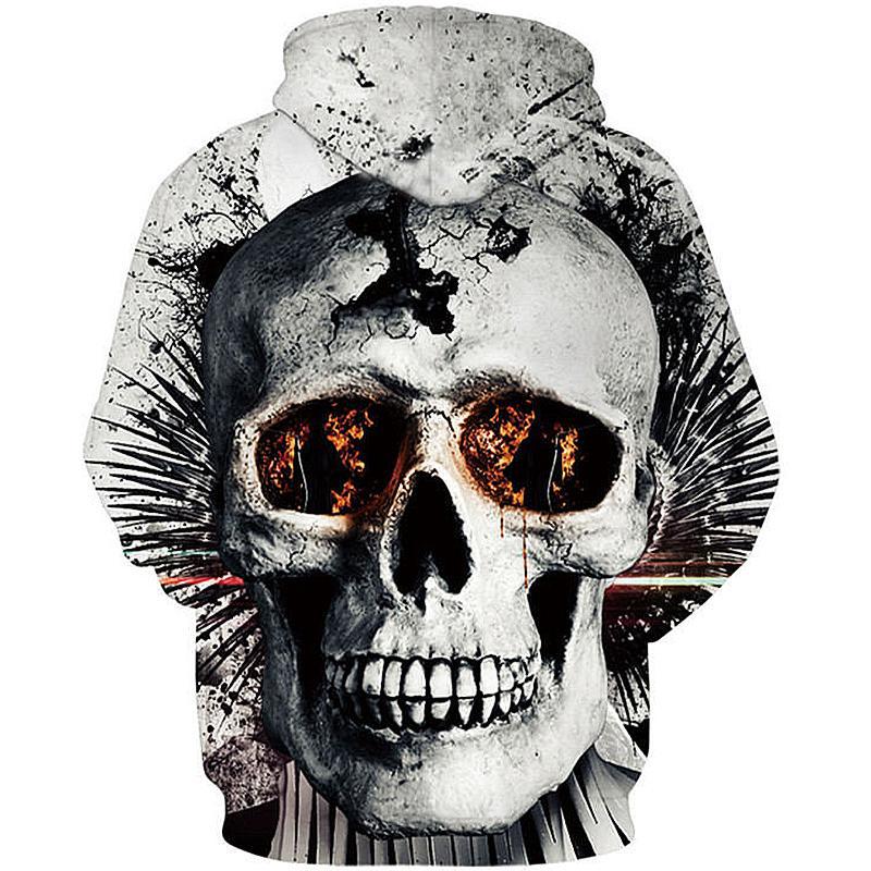 Dödskalle Hoodie Flames