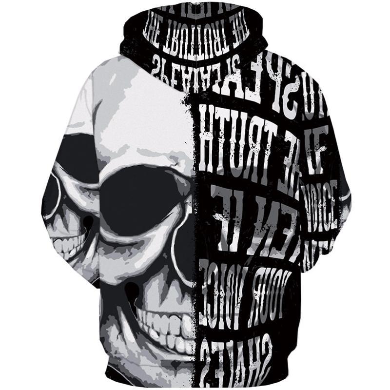 Dödskalle Hoodie För Herr