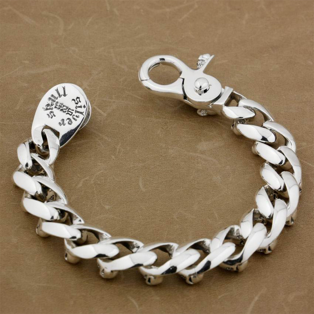 Dödskalle Armband Äkta Silver S925