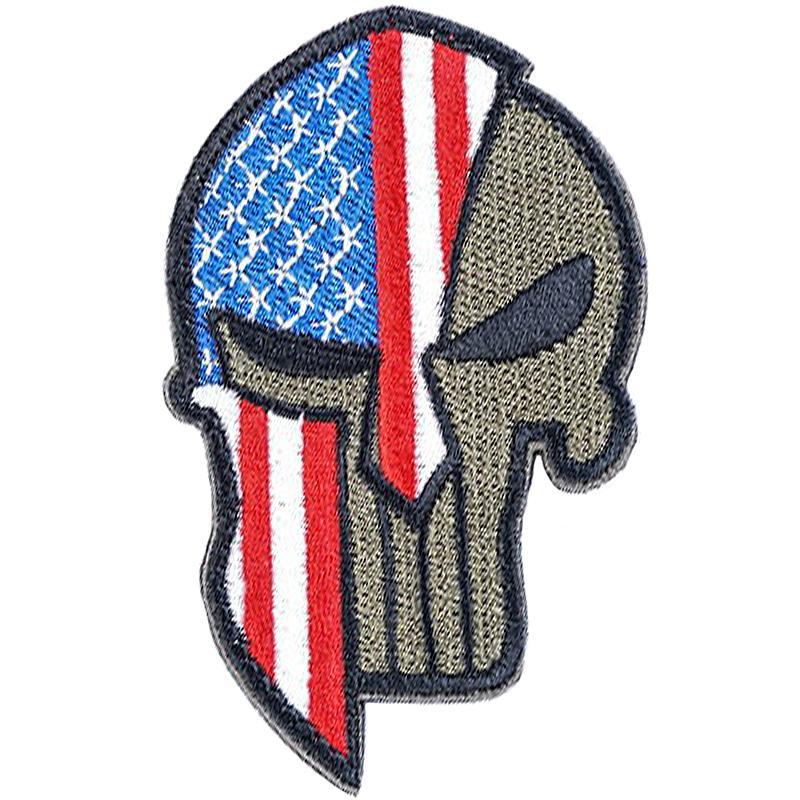 Dödskalle Tygmärke USA Flagga