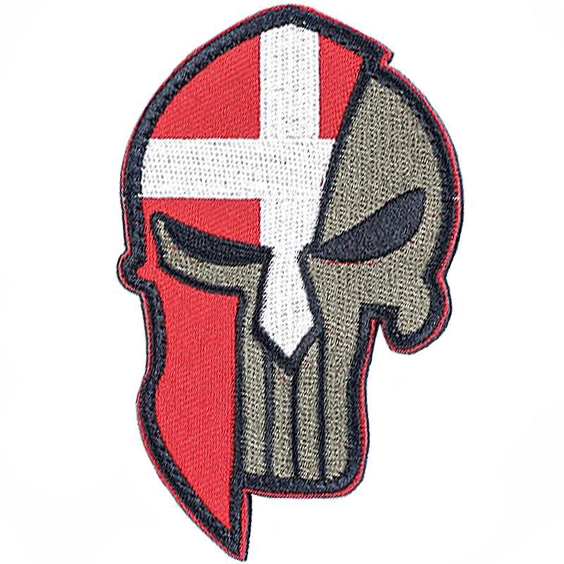 Dödskalle Tygmärke Danmarks Flagga