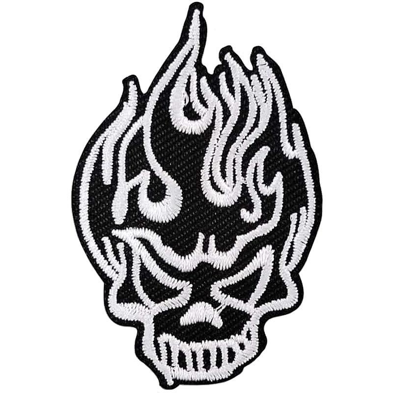 Dödskalle Tygmärke Eldsflammor