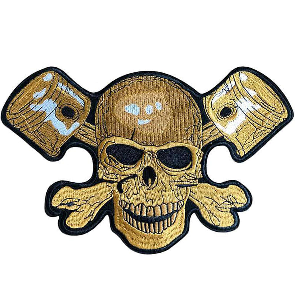 Ryggmärke Dödskalle Med Motorkolvar