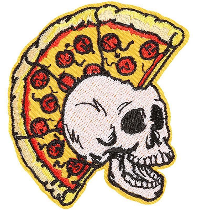 Tygmärke Pizza Dödskalle