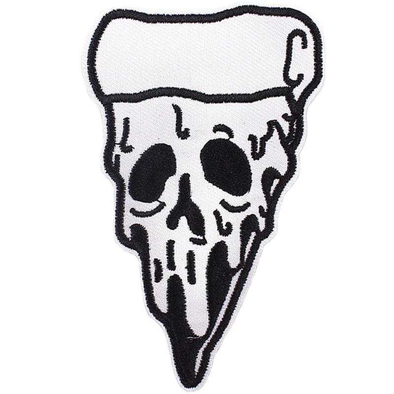 Tygpatch Dödskalle Pizza
