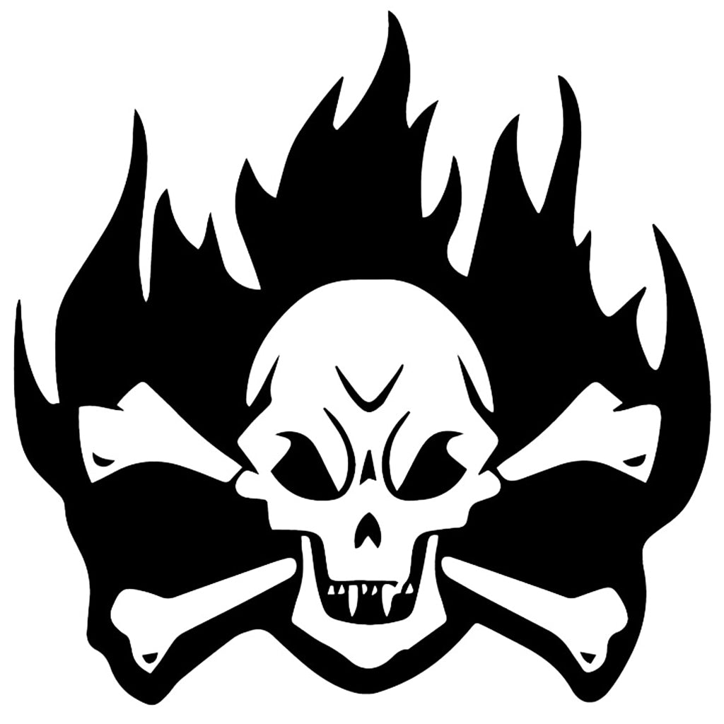 Vinyl Brinnande Dödskalle