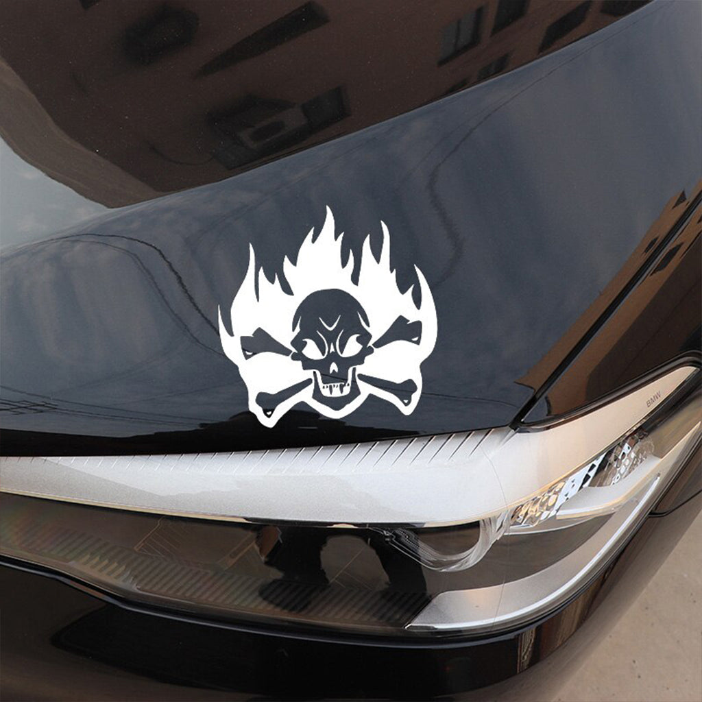 Vinyl Dödskalle Eldsflammor