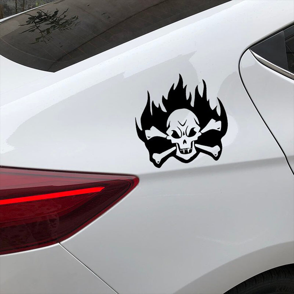 Vinyl Dödskalle Eldslågor