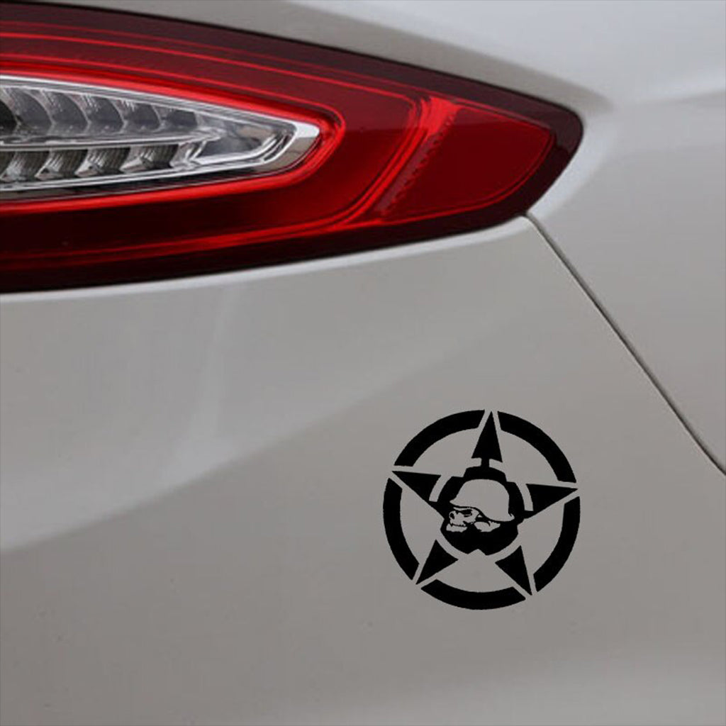 Vinyl Dödskalle Med Motorcykel-Hjälm