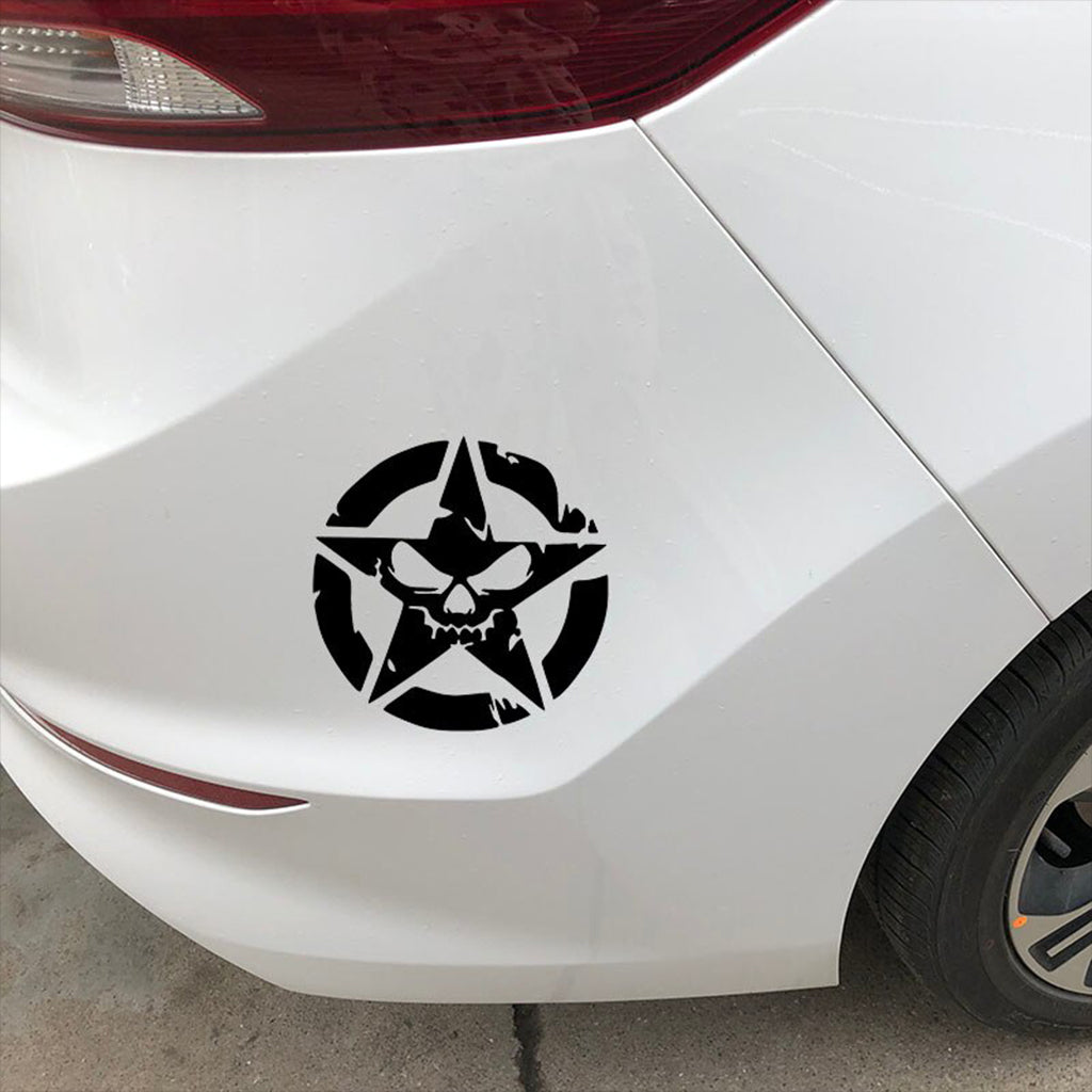 Vinyl Dödskalle Stjärna