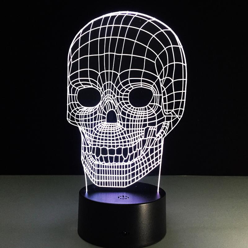 Vit Genomskinlig Dödskalle Lampa