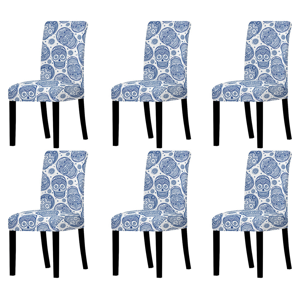 Vit Klädsel Med Dödskallar Till Stolar