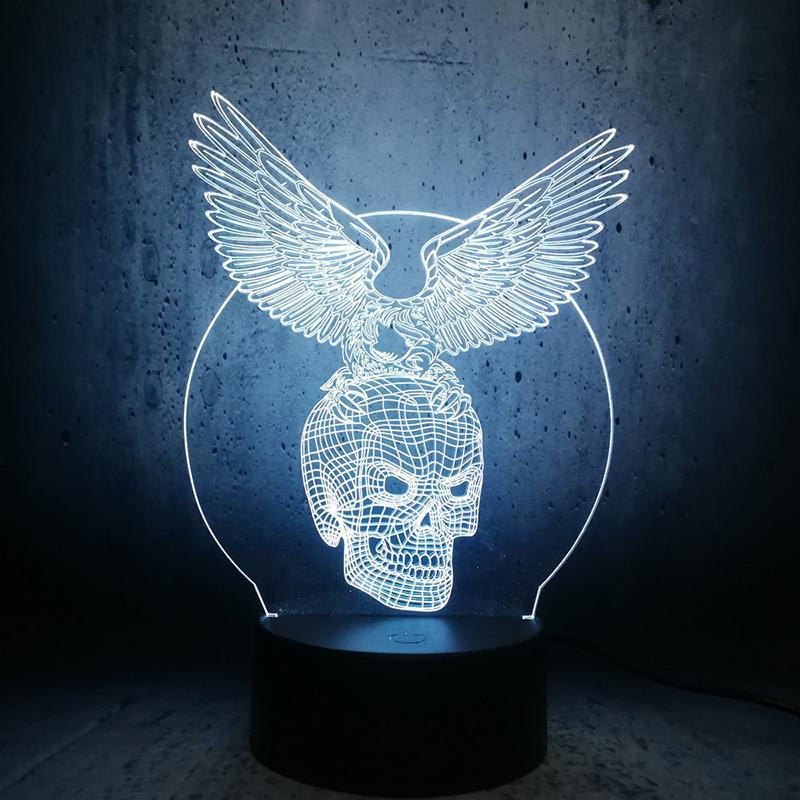 Vit Dödskalle Lampa Örn