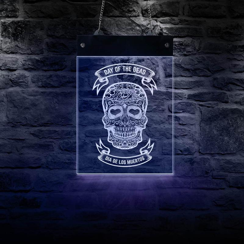 Vit Dödskalle Lampa