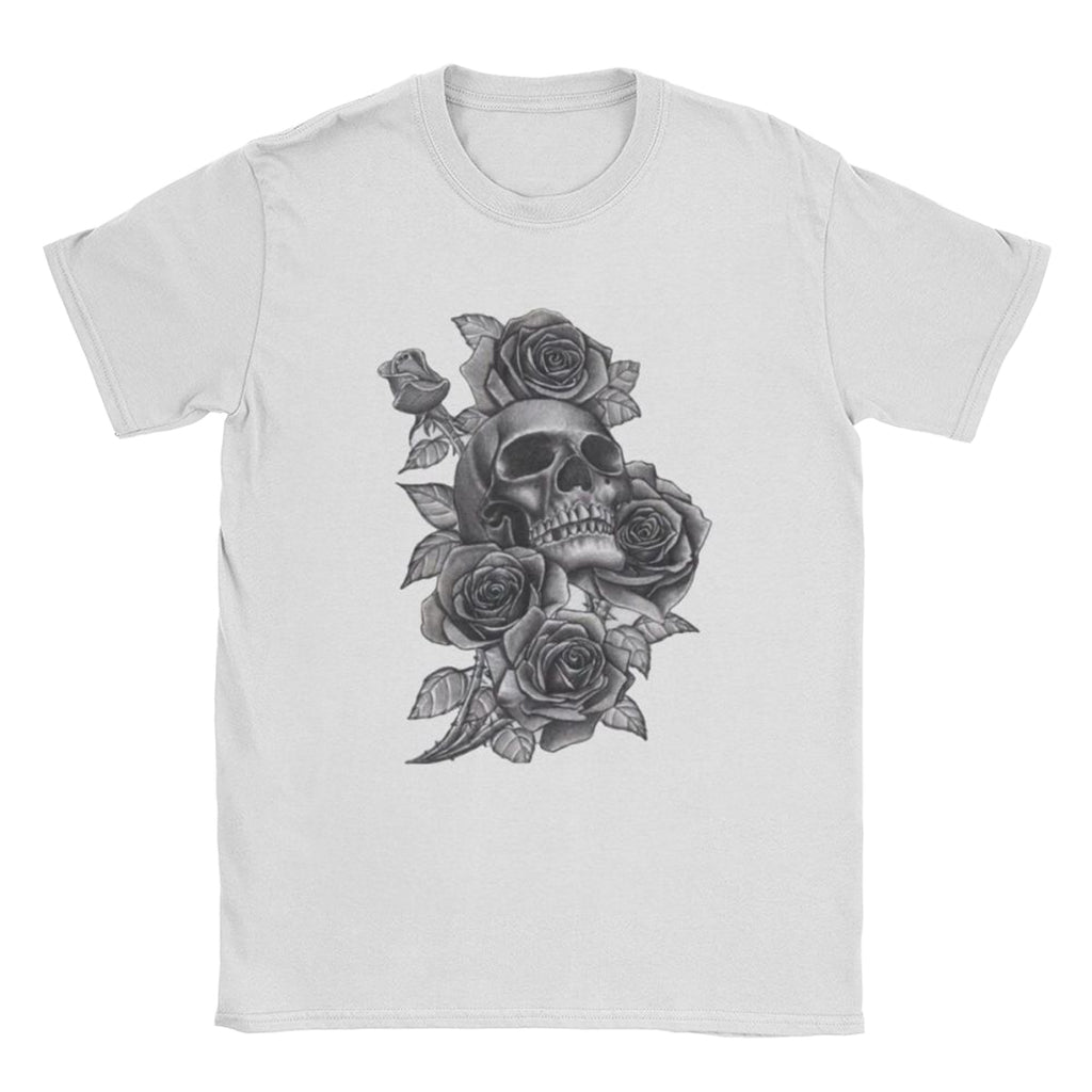 Vit T-Shirt Svartvitt Dödskallemotiv
