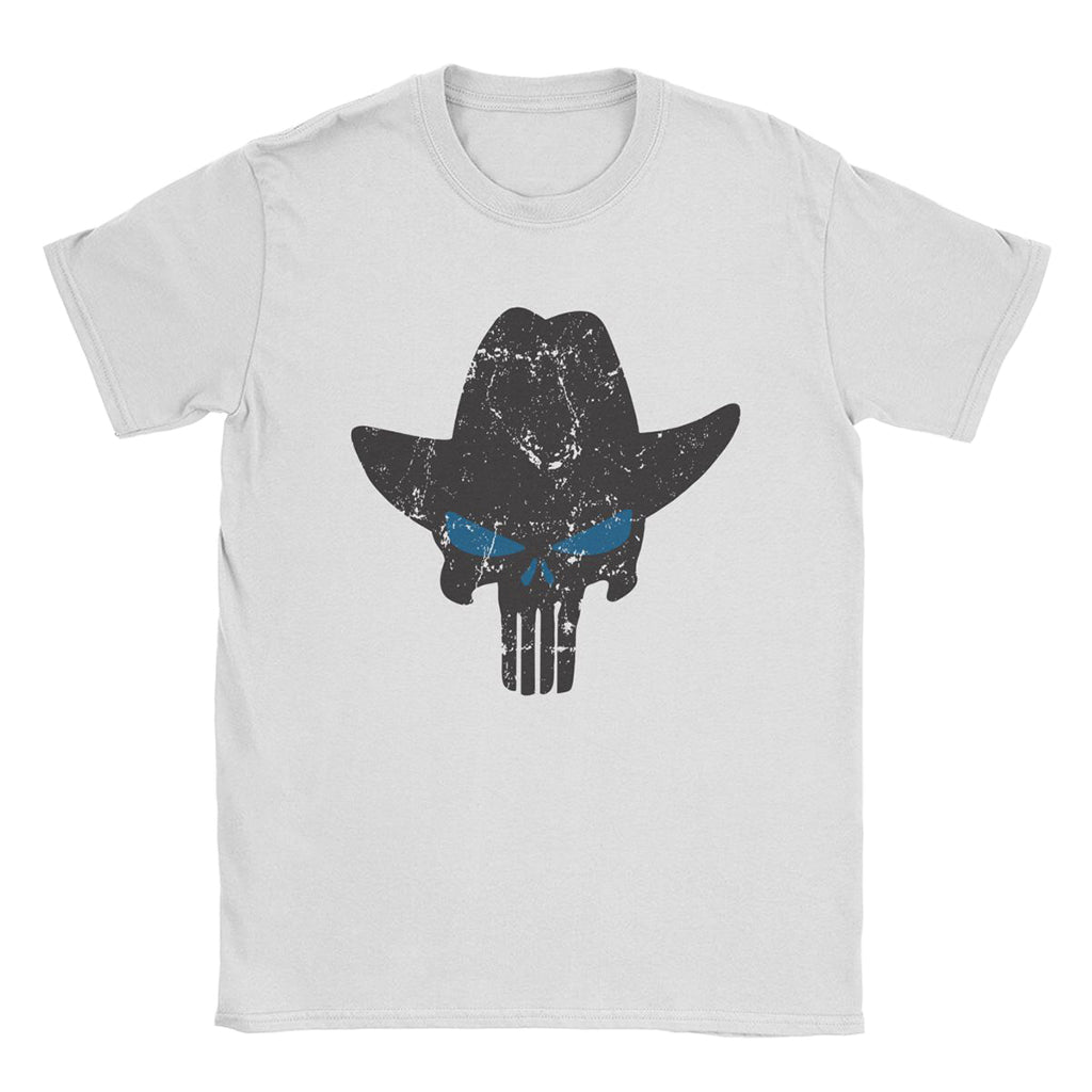 Vit T-Shirt Punisher Dödskalle