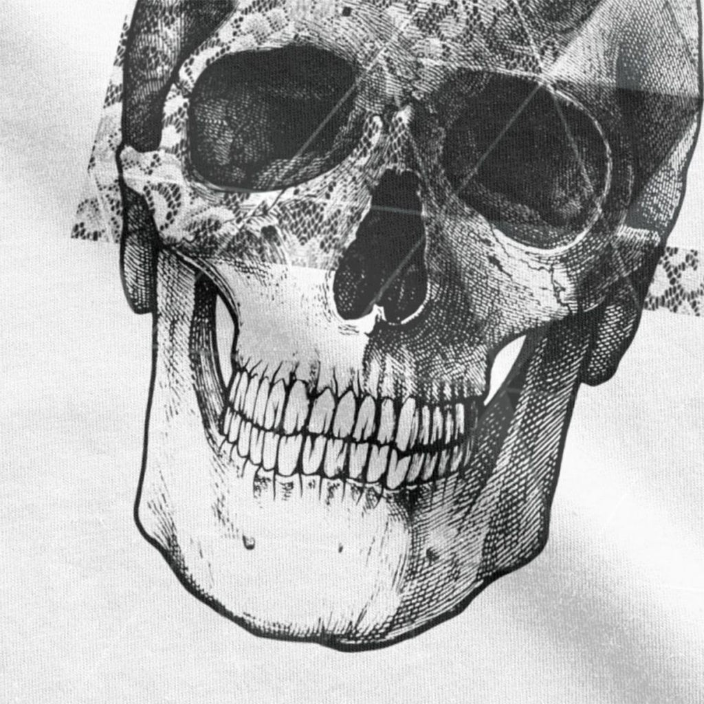 Vit T-Shirt Svartvitt Dödskallemotiv