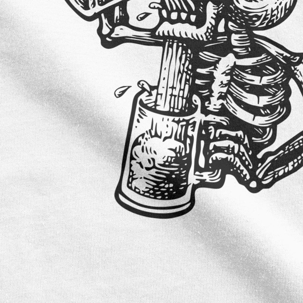 T-Shirt Skelett Dricker Öl