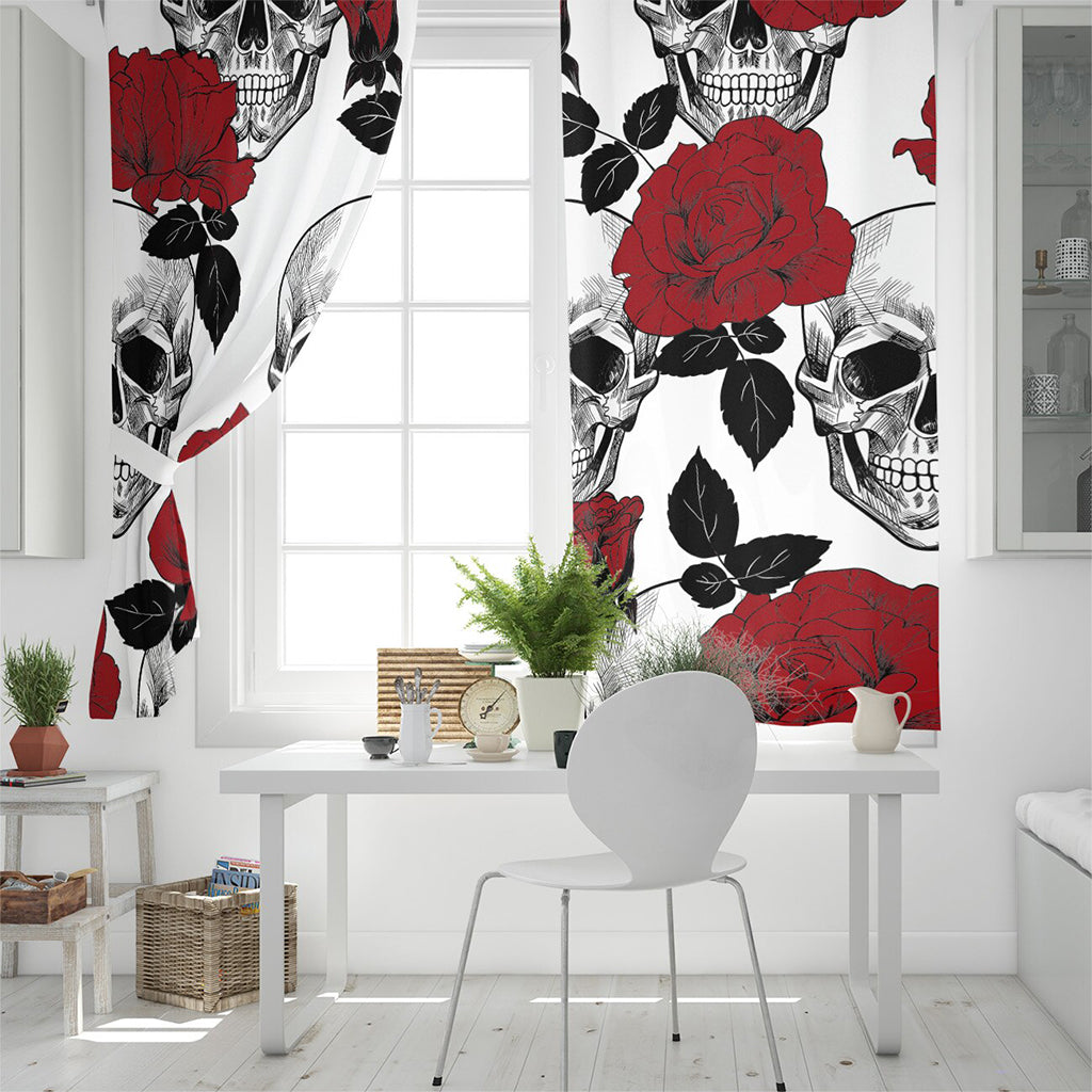 Vita Gardiner Med Dödskallar Och Rosor