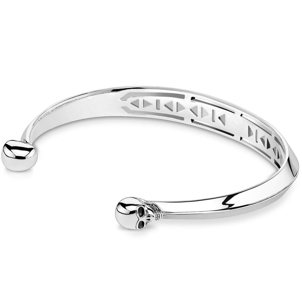 Silverfärgad dödskalle armring av sterling silver