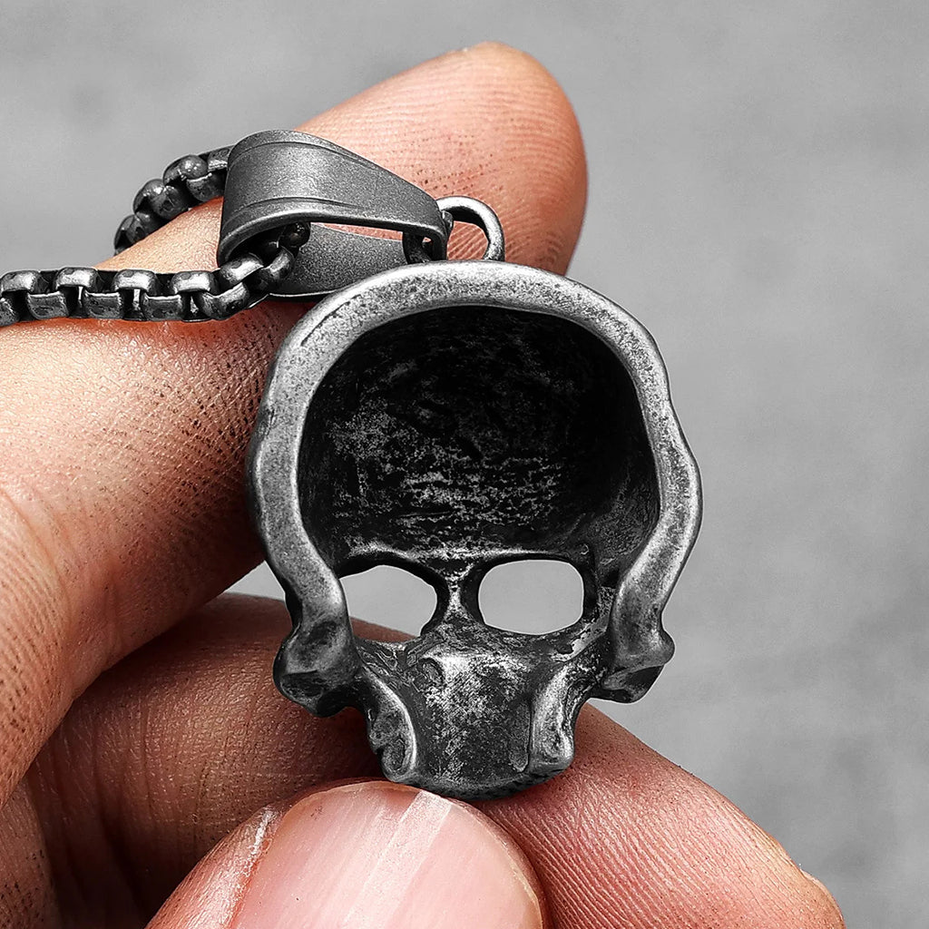 Dödskalle Halsband (Stål) <br/> Dark Skull
