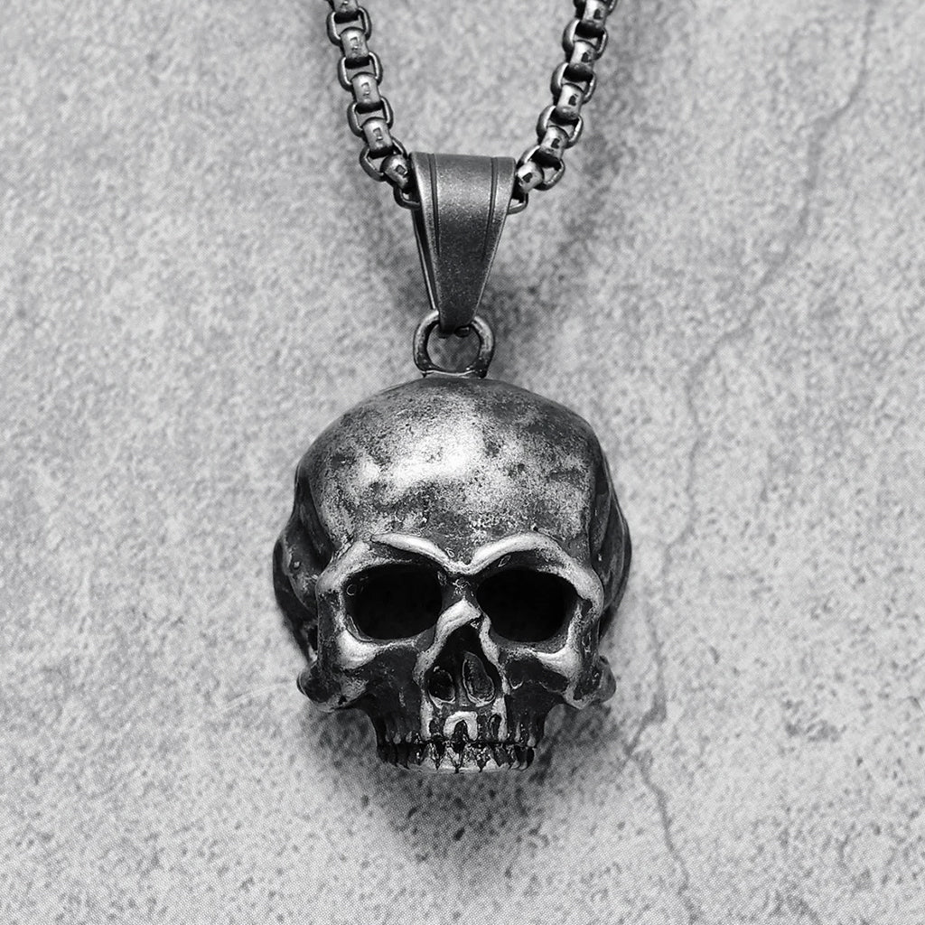 Dödskalle Halsband (Stål) <br/> Dark Skull