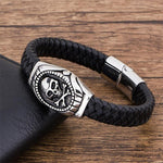 Armband Läder Dödskalle