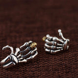 Skelett Örhängen Skeleton Hands (Silver)